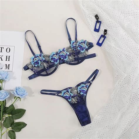 High End Lingerie Set For Women Very Sexy Thong And Bra Set Etsy
