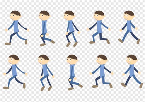 Boys Illustration Animation Walk Cycle Walking Cycle Child Text Png