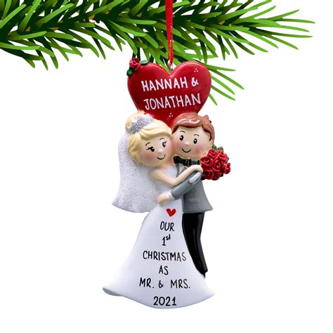 Our First Christmas Married Ornament Bride Groom T Mr And Etsy