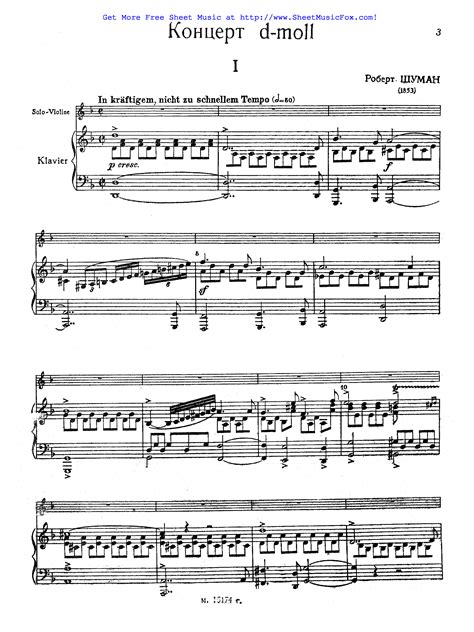 Free Sheet Music For Violin Concerto In D Minor Woo 23 Schumann