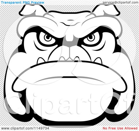 Gambar Cartoon Clipart Black White Bulldog Face Vector Png File