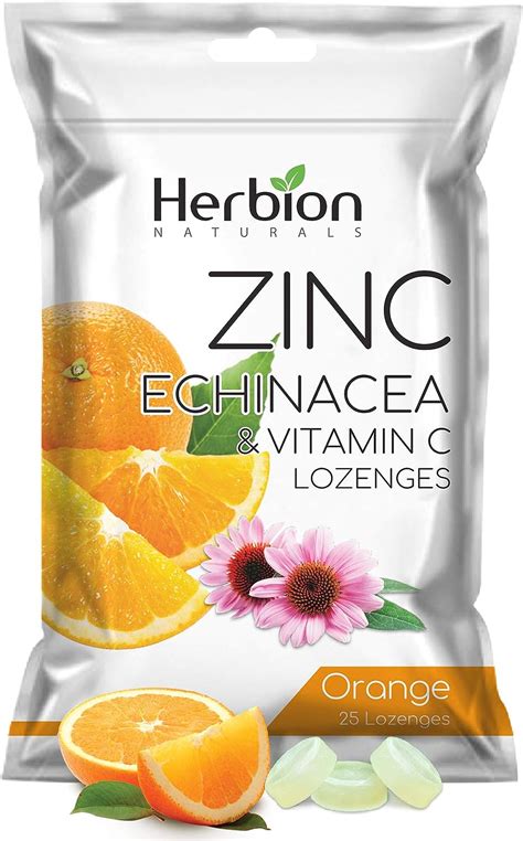 Buy Herbion Naturals Zinc Echinacea And Vitamin C Lozenges With Natural Orange Flavor 25 Ct