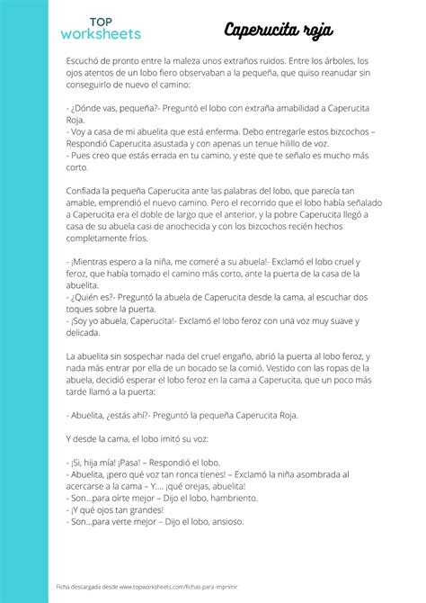 Caperucita Roja Printable Worksheet Topworksheets The Best Porn