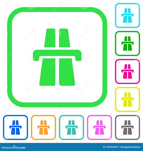 Highway Vivid Colored Flat Icons Icons Stock Vector Illustration Of