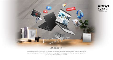 Msi Modern 14 14 Ultra Thin And Light Laptop Amd Ryzen 7 7730u Uma