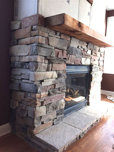 A Step By Step Diy Stone Veneer Installation On A Fireplace In Only 4