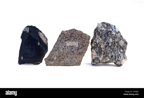 Three Examples Of Metamorphic Rocks From Left To Right Slate Schist