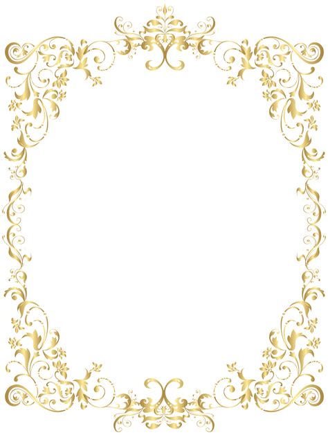 Border Gold Decorative Frame Png Clip Art Bordas Para Certificados