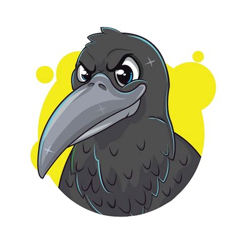 Premium Vector Black Crow Cartoon