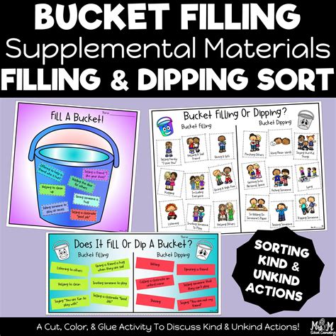 Bucket Filling And Dipping Sorting Activities A Lesson To Teach
