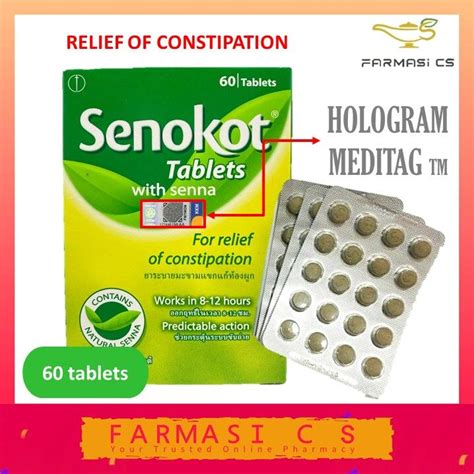 Senokot Tablets With Senna 60 Tablets Exp072025 For Relief Of Constipation Lazada