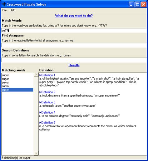 Missing letter search, crossword clue database & forum. Crossword Puzzle Solver - Supernifty