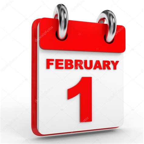 1 February Calendar On White Background Stock Photo By ©icreative3d