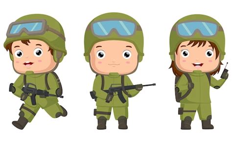 Kids Army Clipart