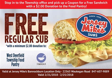 The latest tweets from jersey mike's subs (@jerseymikes). Stop in to the Township office and pick up a Coupon for a ...