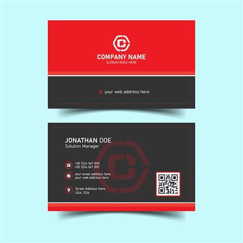 Premium Vector Modern Red And White Business Card Design