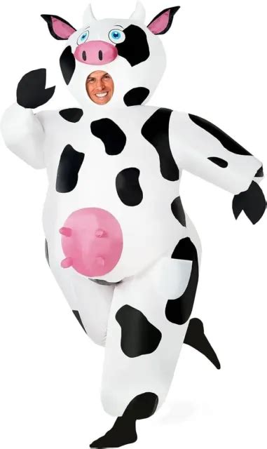 Adult Inflatable Cow Costume Funny Giant Farm Animal Blow Up Suit