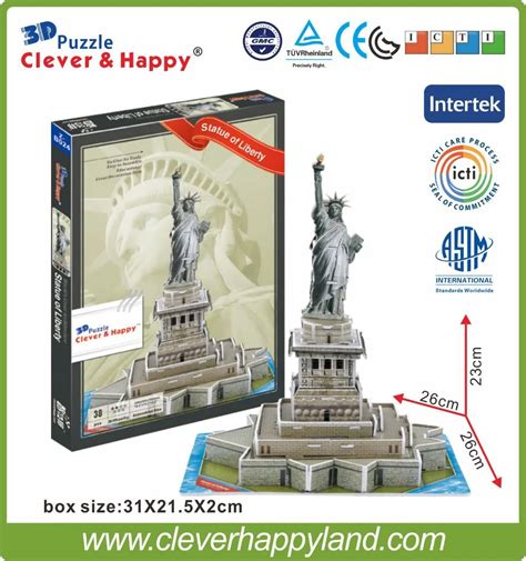 2014 New Cleverandhappy 3d Puzzle Model Statue Of Liberty Diy Model For
