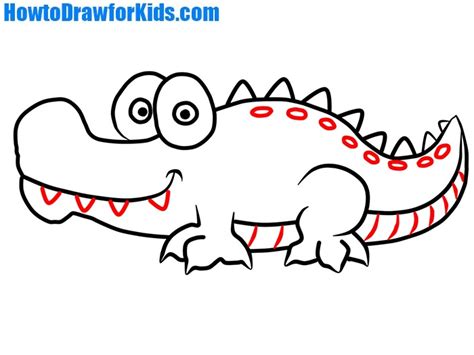 How To Draw Crocodile For Kids How To Draw For Kids