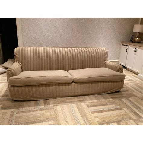 Old world beach house finish. 1980s Vintage Rachel Ashwell Slipcovered Shabby Chic Sofa ...
