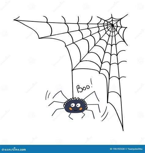 Spider Hanging From The Web Stock Vector Illustration Of Hanging
