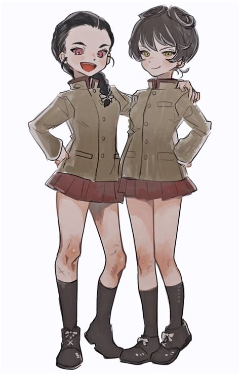 Hosomi Shizuko And Tamada Tamaki Girls Und Panzer Drawn By Tama