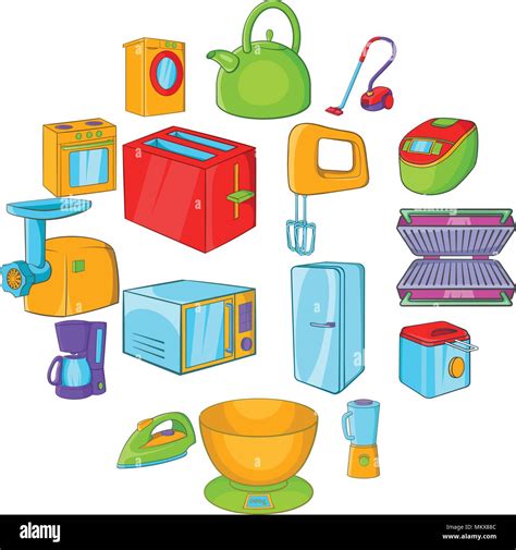 Household Appliances Icons Set Cartoon Style Stock Vector Image And Art