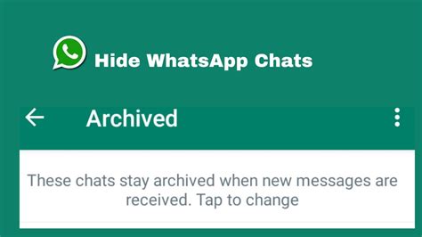 How To Hide Unhide Personal Chats On Whatsapp Messages Setting Youtube