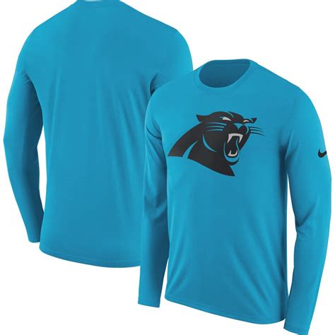 Mens Carolina Panthers Nike Blue Fan Gear Primary Logo Long Sleeve