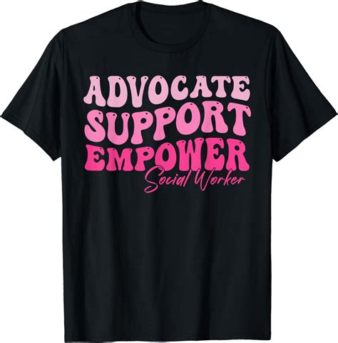 Advocate Support Empower Groovy Social Worker Graduation MSW T-Shirt