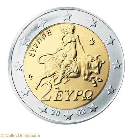 2 Euros Grèce 2002 Coins Euros Greece Face Value 2 Euros