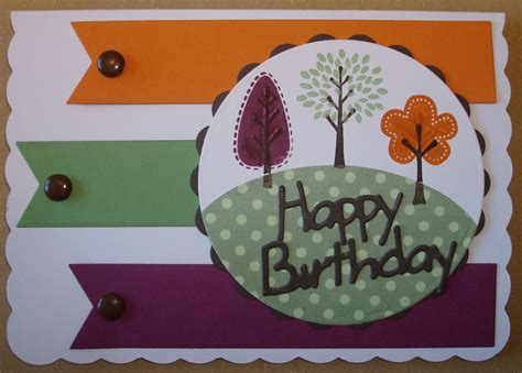 Hand Made Birthday Card Using Su Trendy Trees Card Layout Trendy