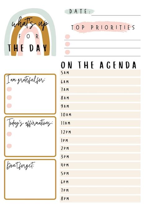 Digital Daily Planner Template Etsy