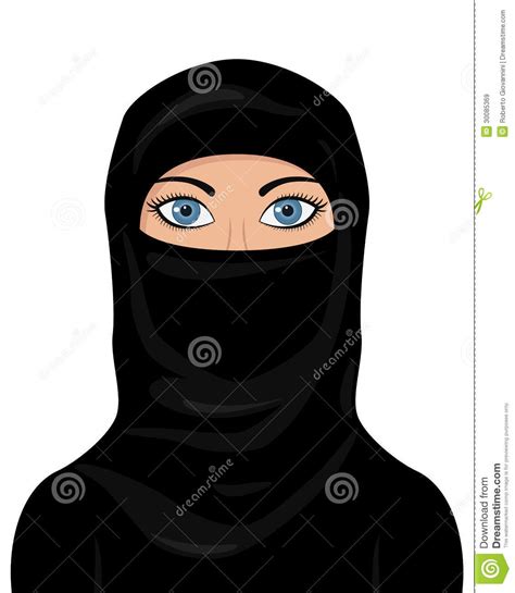 Muslim Woman Wearing A Niqab Stock Vector Illustration