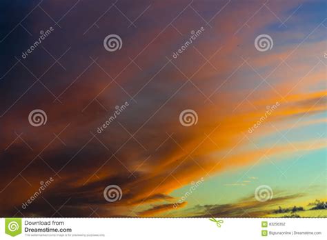 Colorful Panorama Sky During Sunset In A Summer Stock Photo Image Of