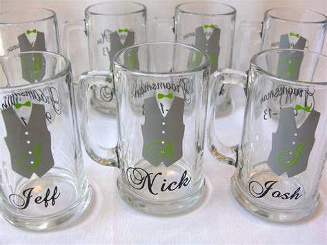 If you're a bride and you're wondering, do brides give grooms gifts?, the answer is yes! and we have some great groom gift ideas for you! Personalized Groomsman beer mugs Wedding party by ...