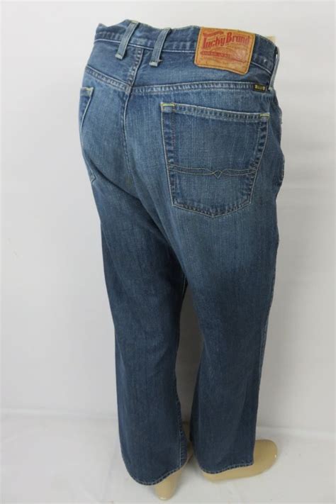 Lucky Brand Short Inseam Mens 36 100 Cotton Blue Denim Jeans Straight Leg Blue Denim Jeans