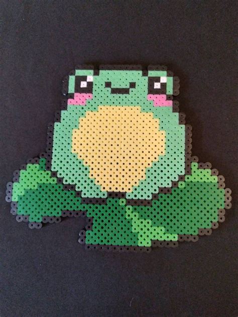 Cute Green Frog On Lilypad Pixel Art Bead Sprite Perler Beads Etsy In