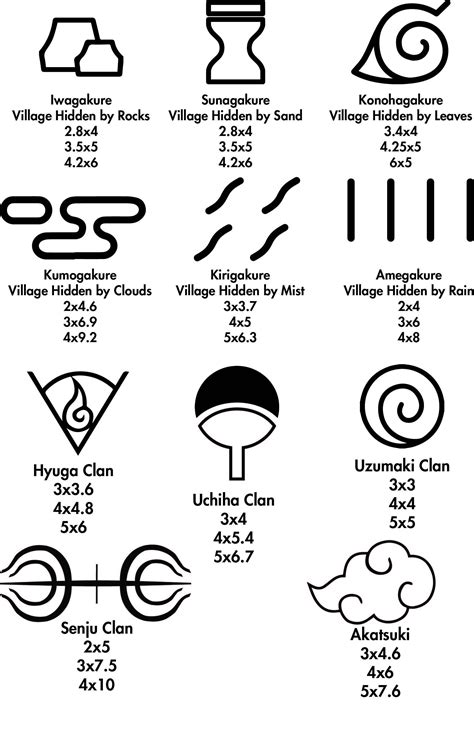 Naruto Villages Decal Naruto Clans Decal Hidden Leaf Sand
