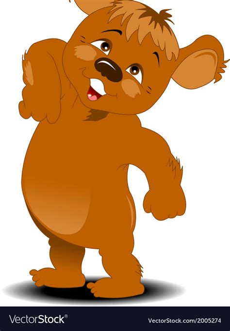 Funny Bear Cartoon Royalty Free Vector Image Vectorstock