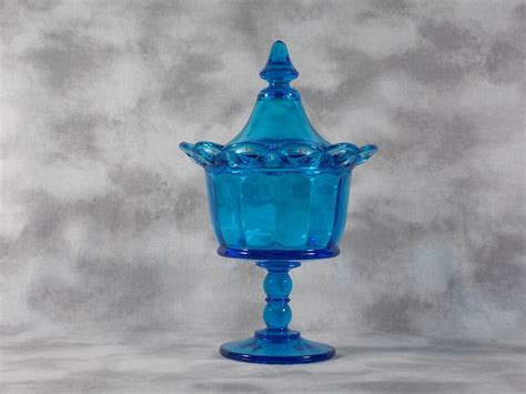 1969 Imperial Glass Antique Blue Lace Edge Footed Candy Dish And Etsy