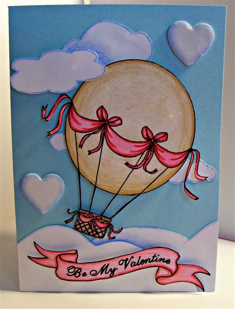 To celebrate i made some magnus archives valentines! Heartedly Handcrafted: Valentines Day Card - Hot Air Balloon