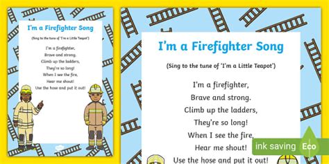 Im A Firefighter Song Teacher Made Twinkl