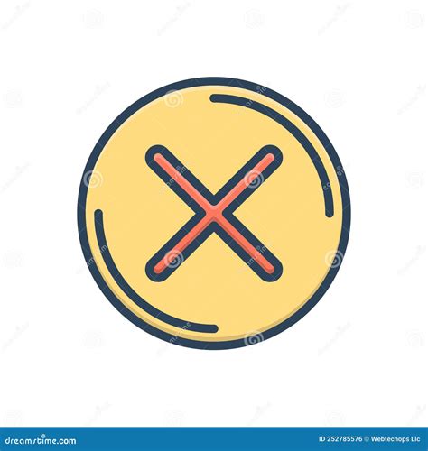 Color Illustration Icon For Wrong Incorrect And Erroneous Stock Vector