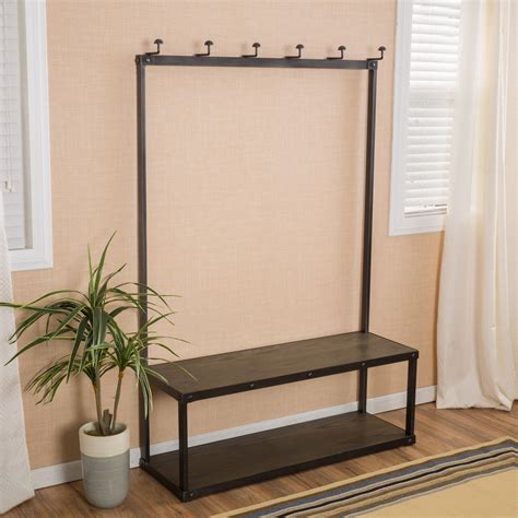 Vigo Entry Bench With Coat Rack By Christopher Knight Home With Images