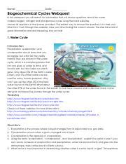 We did not find results for: Biogeochemical cycles webquest (1).pdf - Name Date ...