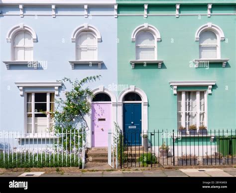 Beautiful Painted Houses In Shepherd Bush West London Off Goldhawk Road