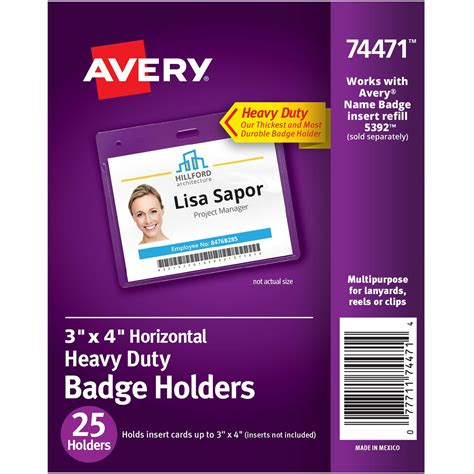 Avery Top Loading Horizontal Badge Holder Madill The Office Company
