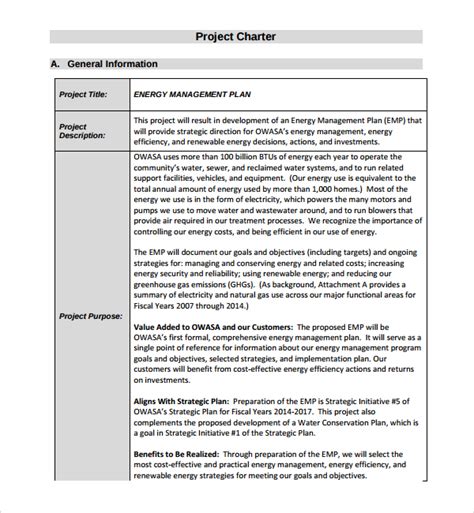 Free 8 Project Charter Templates In Pdf Ms Word