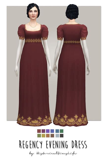Regency Evening Dress At Historical Sims Life Sims 4 Updates